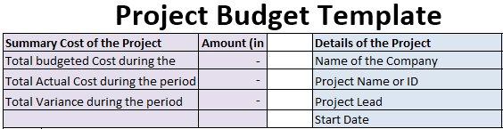 How to create Project Budget Template